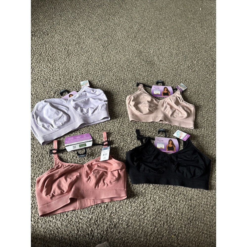Fit for Me Fruit of the Loom Womens Bras Size 3XL Lot of 4 Multicolor NWT